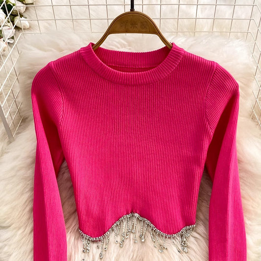 Fashion set long-sleeved round neck two-piece set S4104