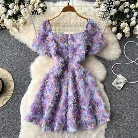 Cute Party Dress, Summer Applique Dress S4440