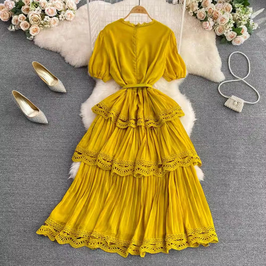 beach dress cake dress long skirt S4357