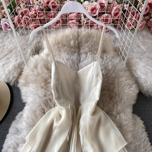 beach dress chic chiffon dress sexy suspender skirt S4305