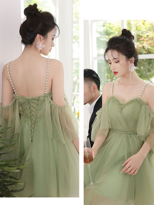 Green Short Prom Dress, Green Puffy Tulle Homecoming Dresses S3218