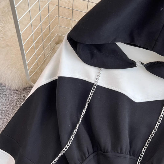 black casual dress for women new design sweatshirt skirt S4178
