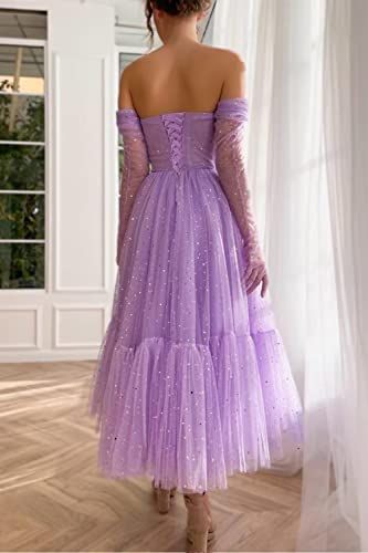 Chic Fashion Strapless Off Shoulder Dress Elegant Women Sparkle Star Fashion A-Line Party Dresses S3024