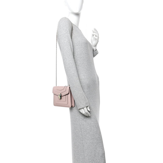 Calfskin Small Serpenti Forever Snake Strap Crossbody Bag Light Pink