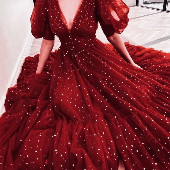 Burgundy Prom Dress, Burgundy Evening Dress S2194
