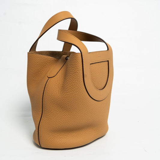 Hermès In The Loop 18 Bag in Clemence Taurillon Laiton Paladium Biscuit