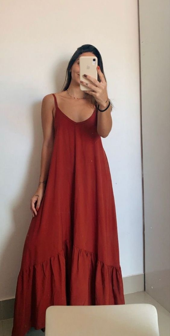 Simple Spaghetti Straps Prom Dress,Summer Maxi Dress Y7100