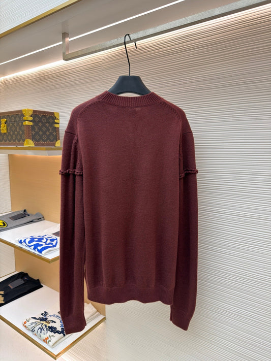 Dior 2025 Ribbon Knit Sweater Burgundy Wool 746473