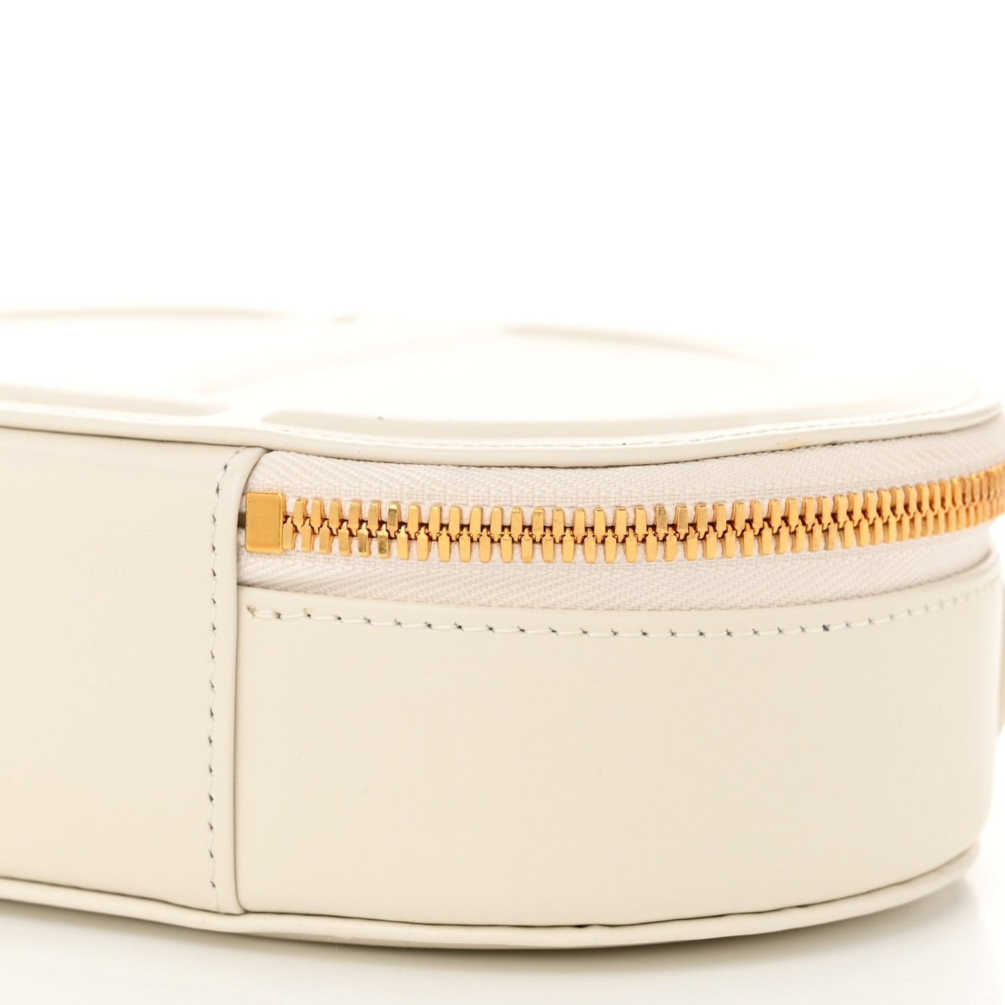 Calfskin CD Signature Oval Crossbody Camera Bag Latte