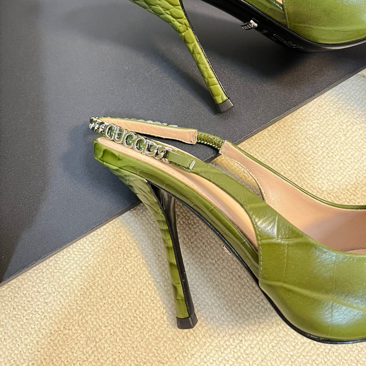 GG Women's High Heels Green Juniper