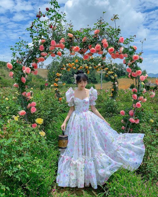 Retro Style A-line Floral Print Prom Dress,Summer Vacation Dress Y5898