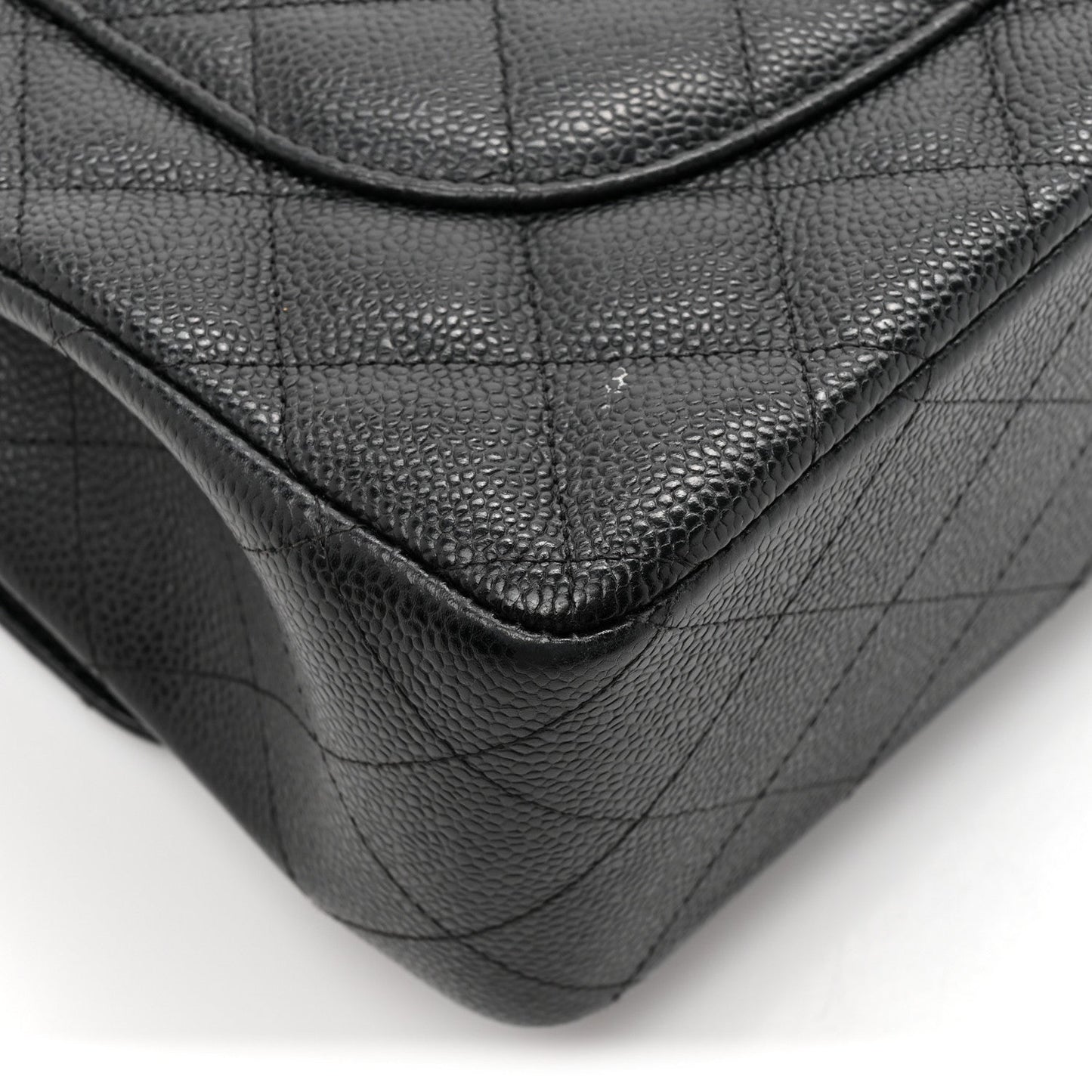 Caviar Quilted Jumbo Double Flap Black