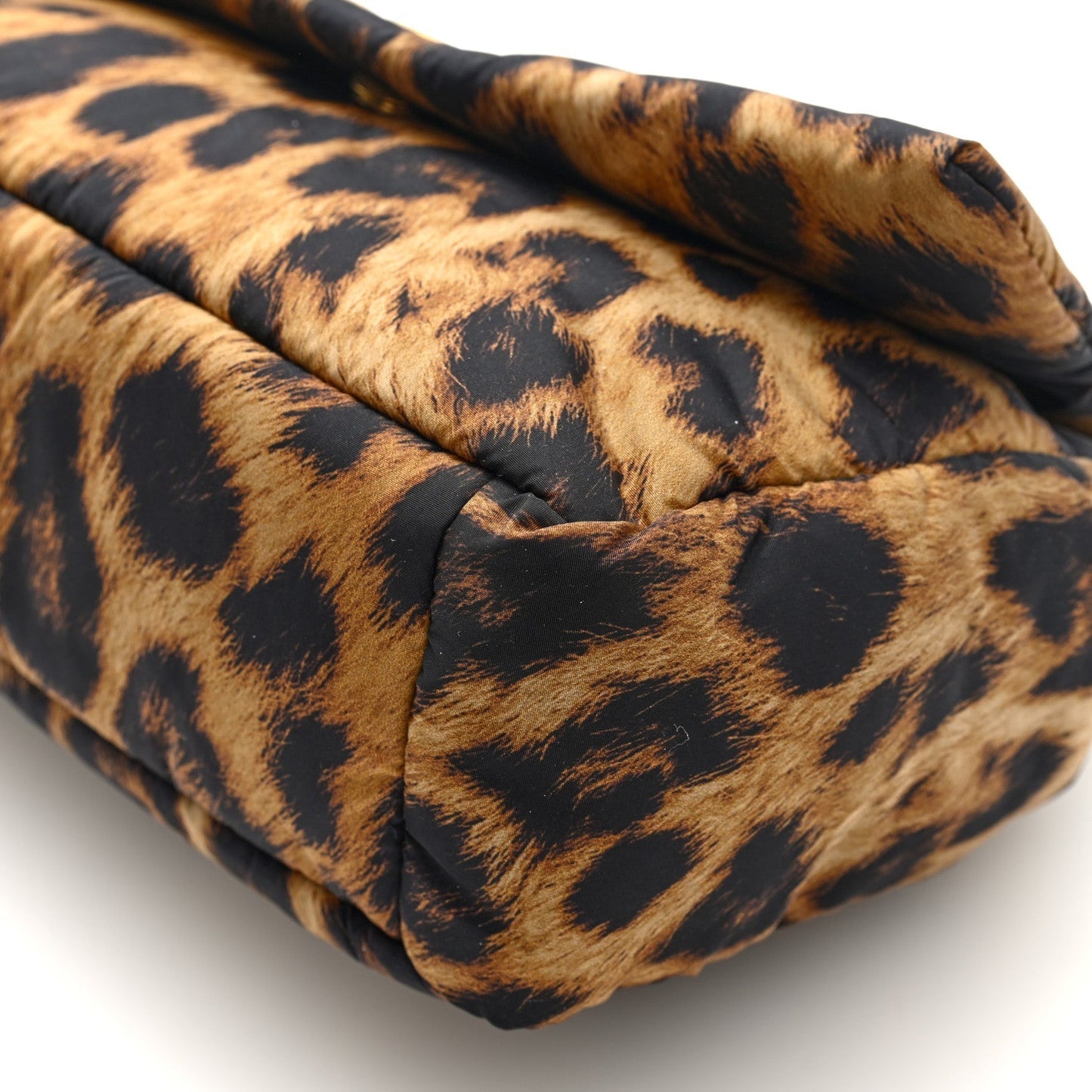 Nylon Monaco Mini Leopard Shoulder Bag Brown