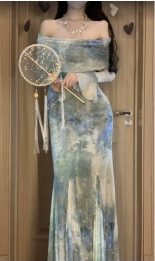 Off the shoulder dress fairy mermaid party dress S5753