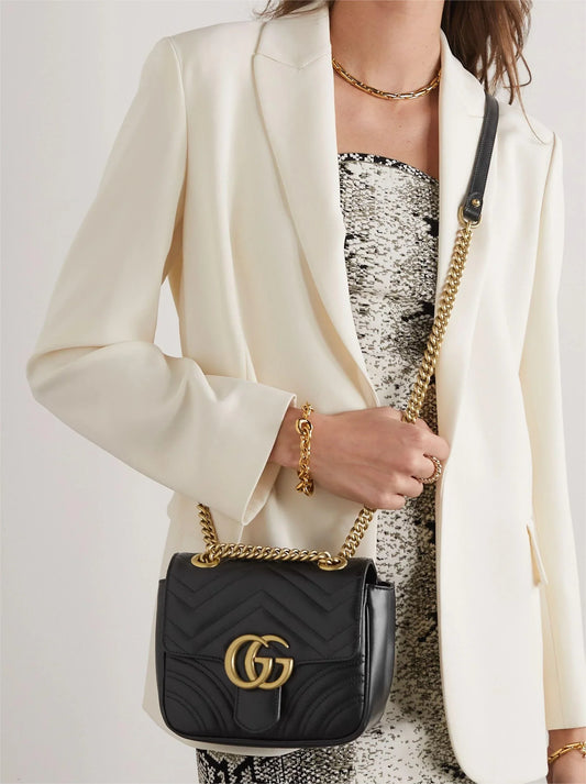 GUCCI GG Marmont matelassรฉ leather shoulder bag