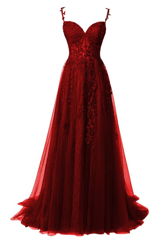 Flower Lace Appliques Tulle Long Prom Dress for Teens Y7031