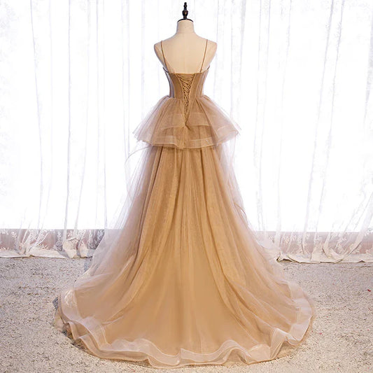 omberprom Tulle Sweetheart Straps Long Ball Gown Prom Dress Party Dress A Line Floor Length Wholesale