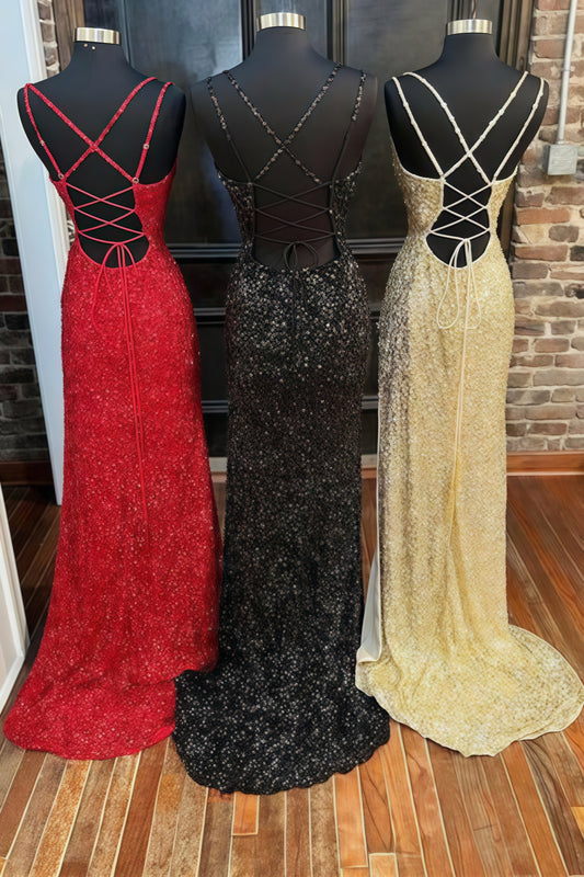 Charming Mermaid Sequin Long Prom Dress,AST1629