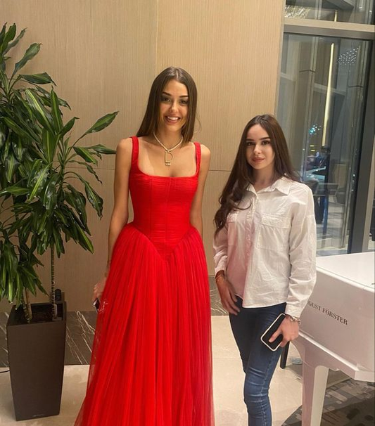 Elegant Red Straps A-line Prom Dress,A-line Prom Gown cc1018