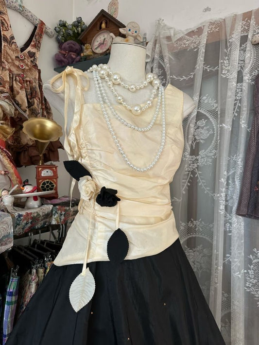 Lovely Ball Gown Satin Applique Long Prom Dress,Spring Dress,Evening Dress GG2057