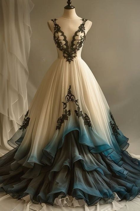 Vintage Ball Gown V Neck Tulle Applique Long Prom Dress, Party Dress, Evening Dress GG2423