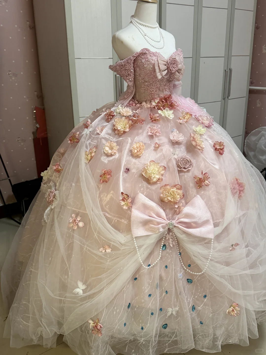 Gorgeous Ball Gown Strapless Tulle Applique Long Prom Dress, Party Dress, Evening Dress GG2908