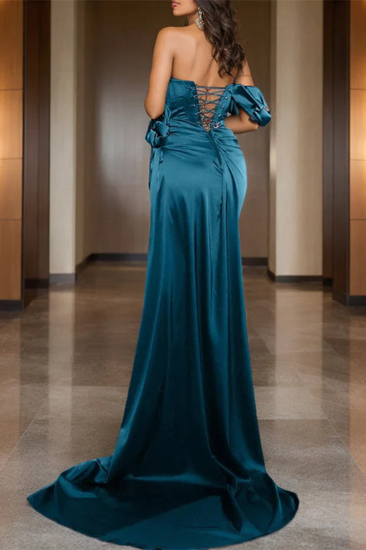 omberprom One Shoulder Sheath/Column Formal Dress Lace Up Evening Dress Elegant december wedding guest dress Wholesale