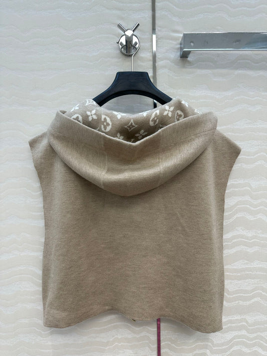 LV 25FW Double Face Open Arm Jacket Beige Wool