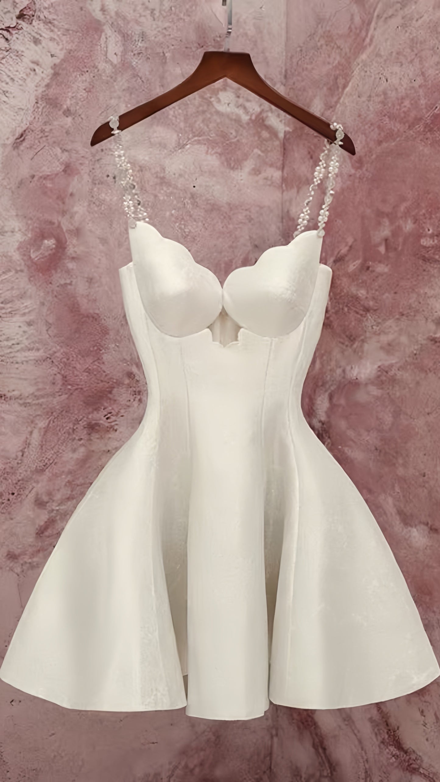 Ivory A-line Homecoming Dresses Pearl Beaded Back To School Dress,AST2009