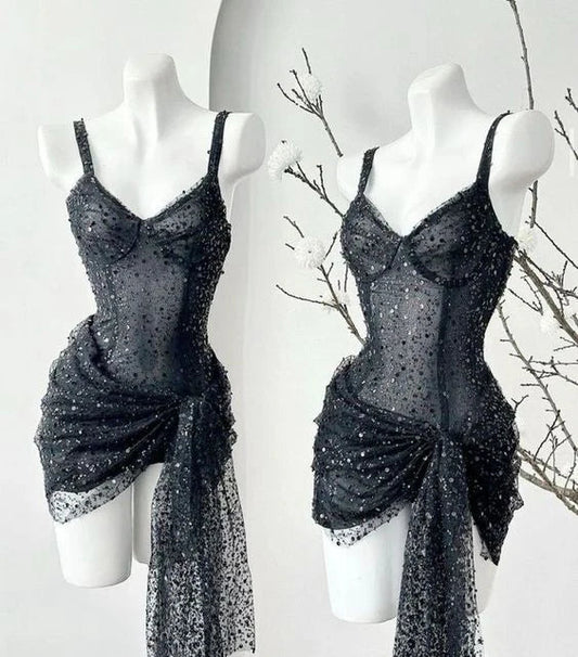 omberprom Shiny Sequins Sheath Short Party Dress Birthday Outfits Lovely Homecoming Dress Graduation Dress