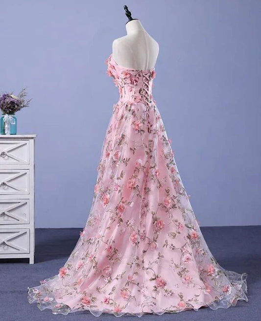 omberprom Long A-line Flowers Evening Dress Party Dress Prom Dress Off Shoulder Floor Length Wholesale