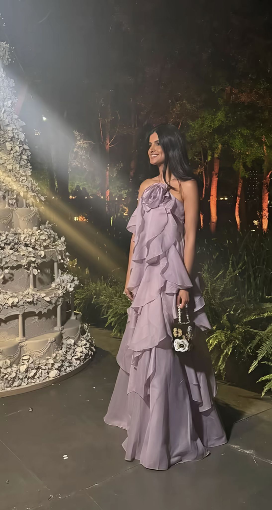Elegant Purple Halter Chiffon A Line Ruffles Formal Prom Gown Long Party Dress SP218