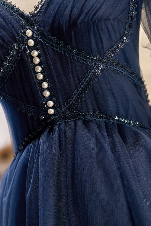 omberprom A-line Fashionable and Beautiful Evening Dress V Neck Tulle Homecoming Dresses