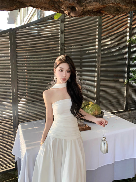 A Line White Long Stunning Evening Gown Party Prom Dress S7275