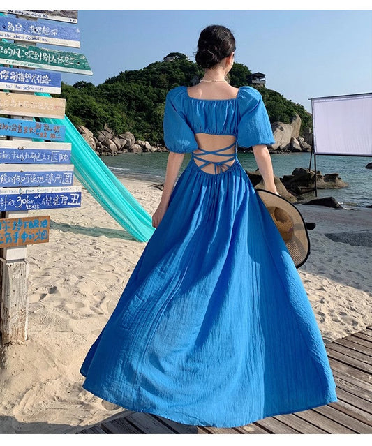 A Line Blue Long Stunning Evening Gown Party Prom Dress S7277