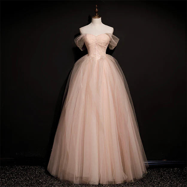 omberprom Off Shoulder Tulle Long Party Dresses A-line Formal Dresses Prom Dress Elegant Wholesale