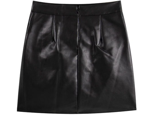 Black irregular skirt 2025 new hot girl style high waist slim a-line hip leather skirt short R0150