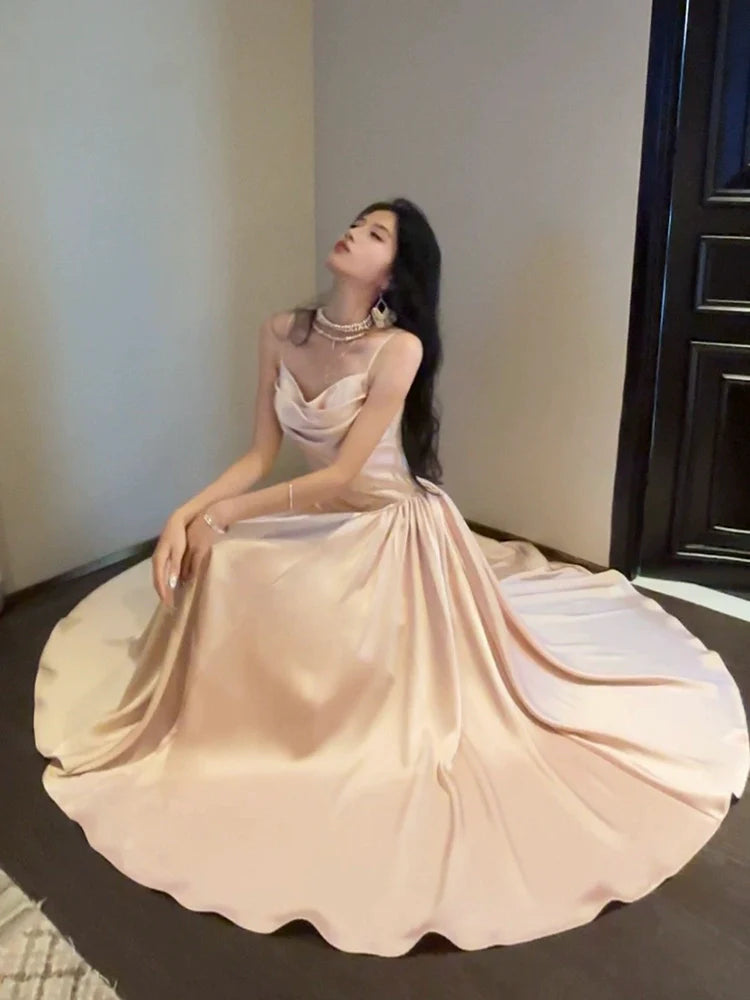 A-line long party dress long evening dress S6090