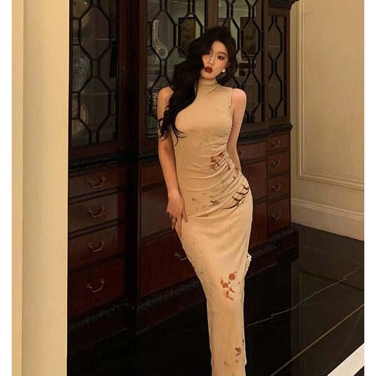 Classical printed dress new retro party dress S5565