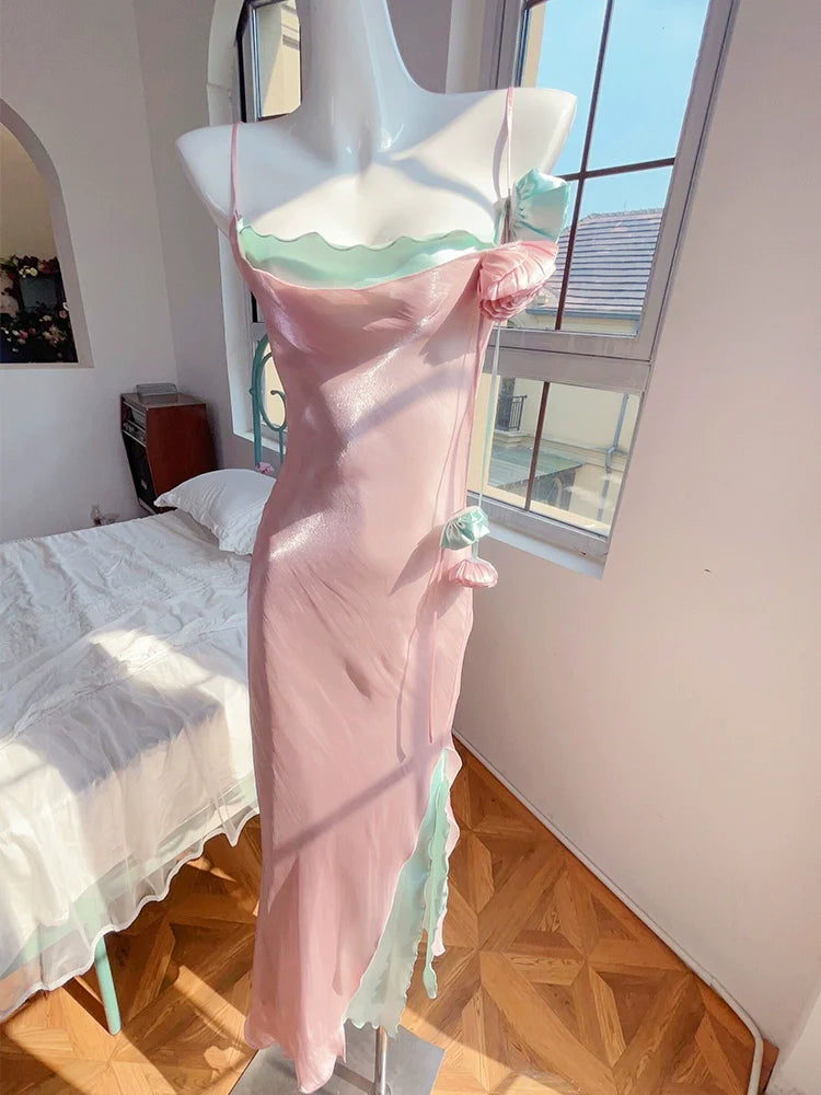 elegant banquet dress pink evening dress S6044