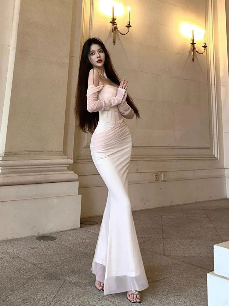 party dress off shoulder mermaid dress S5777