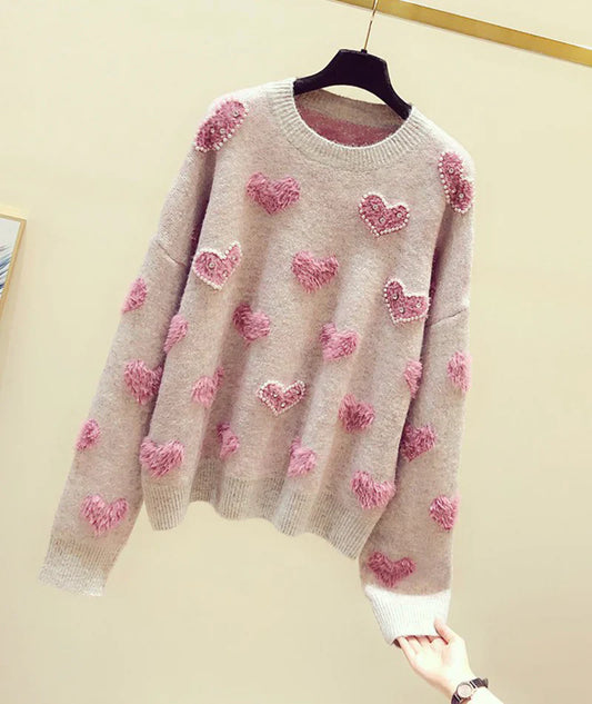 Cute round neck long sleeve sweater S2545