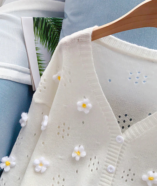 Cute flowers sweater long sleeve sweater sweater coat spring and autumn clothing S2520