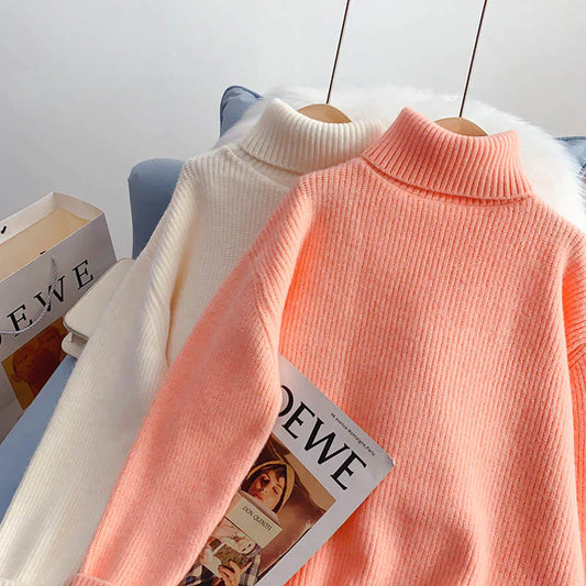 Candy color turtleneck sweater sweater sweater top S2541