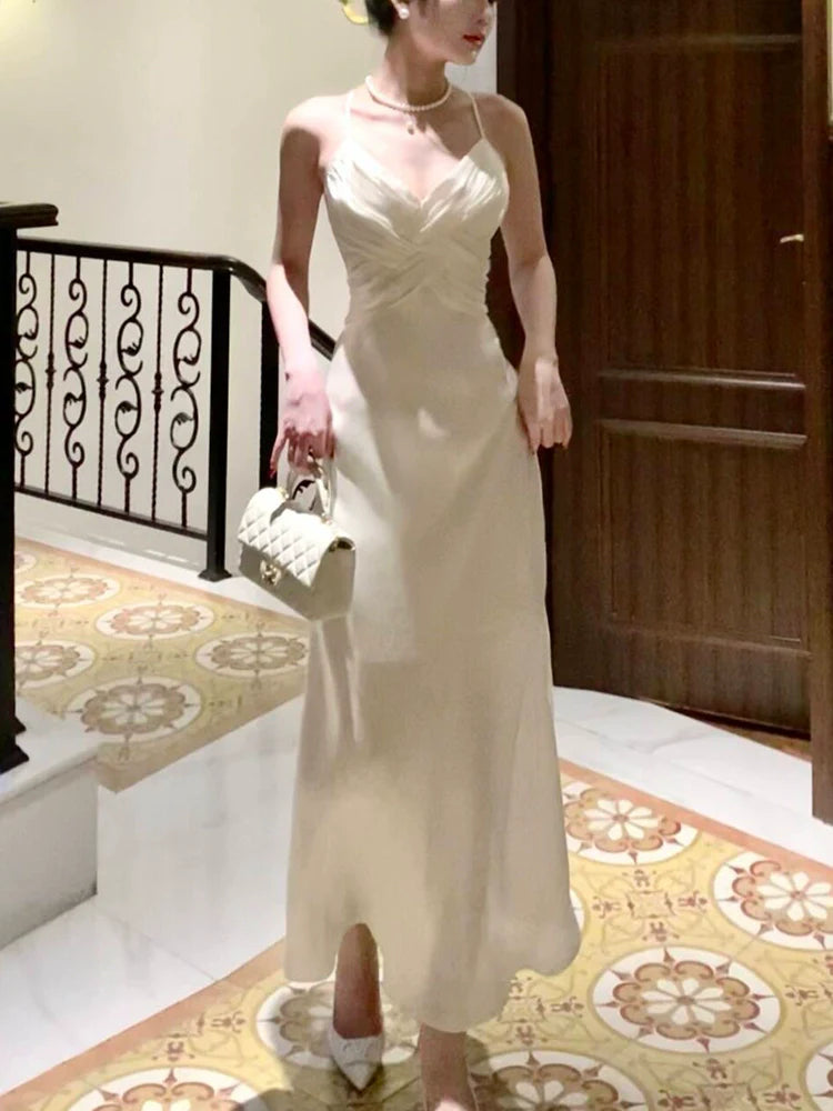 Fashion evening dress white long dress S6001