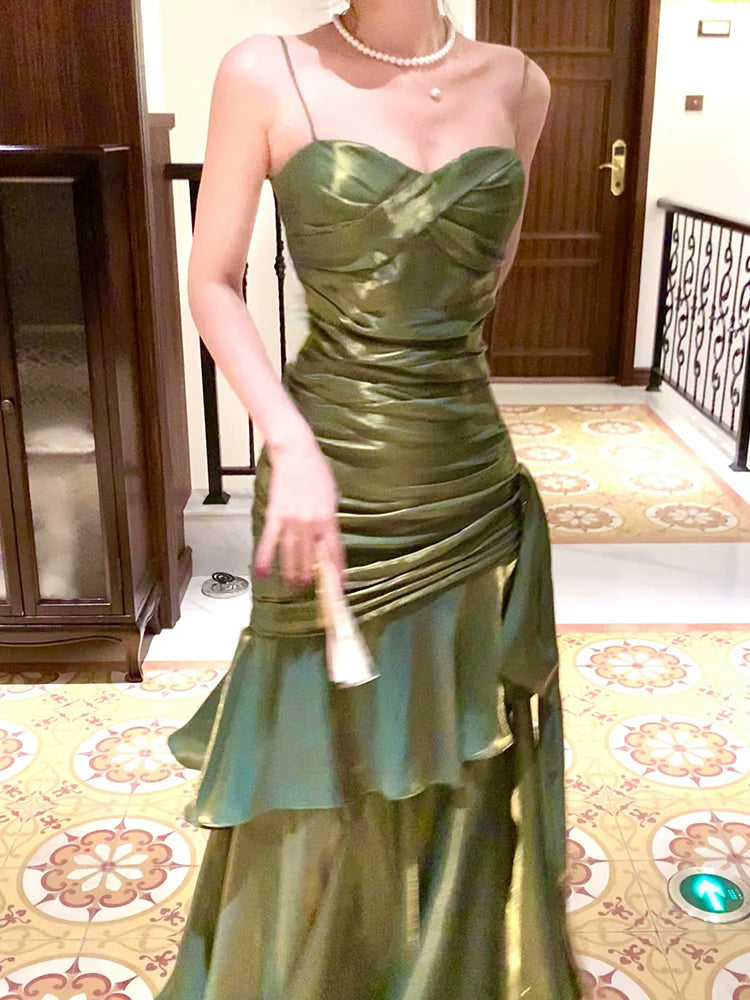 Mermaid Princess Dress Luxury green birthday party dress S5934