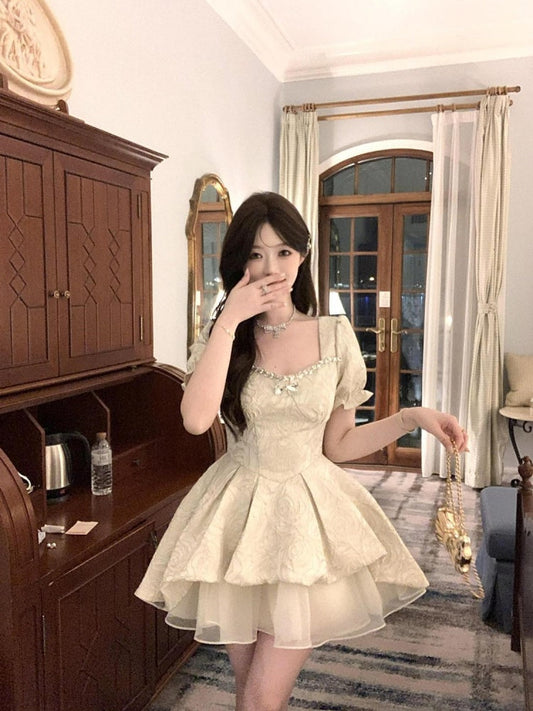 Princess dress small skirt summer heavy dress short first love princess tutu skirt homecoming dress R3025