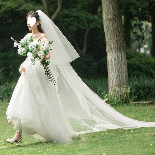 New Arrivals White Tulle Wedding Veil With Comb