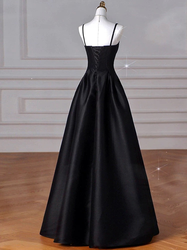 Gorgeous A line Straps Satin Burgundy Prom Dress P1878