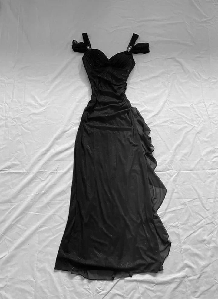 Vintage Shiny Beaded Chiffon Sheath Long Prom Dress Party Dress Evening Dress TP4399